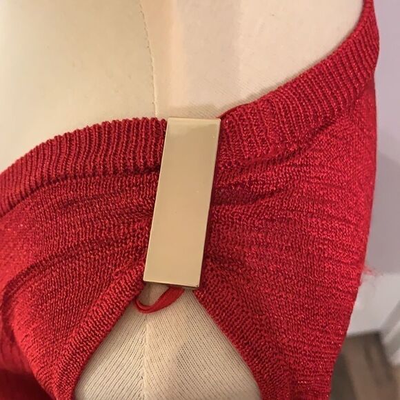 INC woman’s red blouse Resort Luxe M - Picture 3 of 7